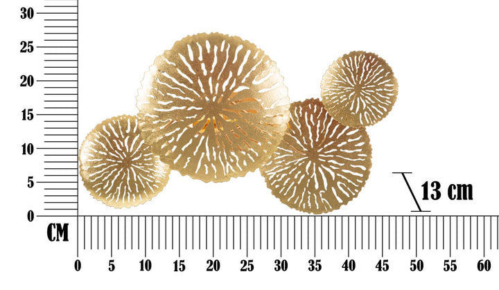 Geometrische runde Wandlampe aus goldfarbenem Metall