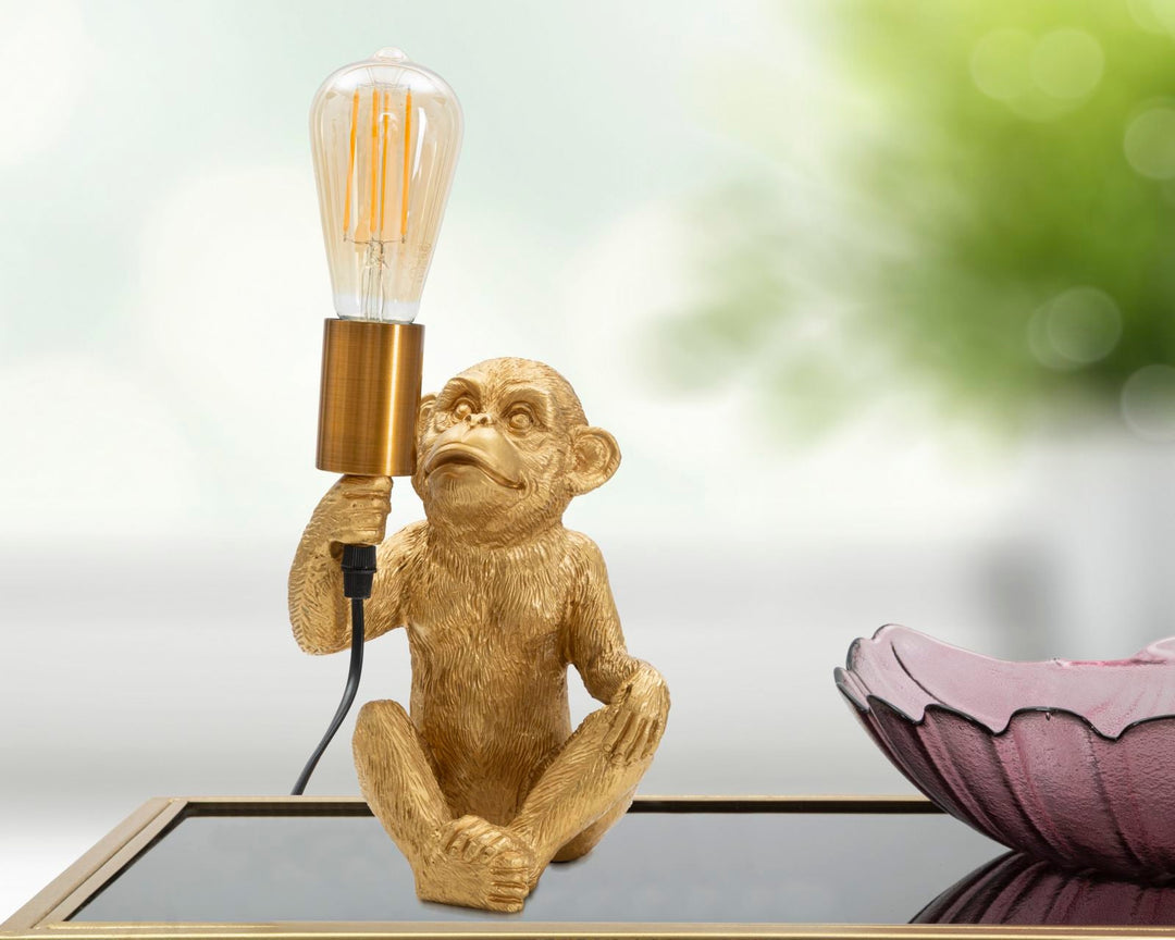 Gold Affe Tischlampe