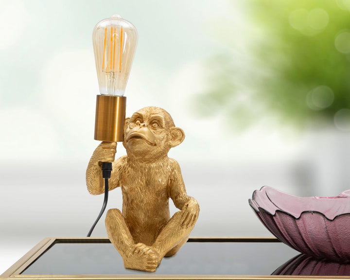Gold Affe Tischlampe