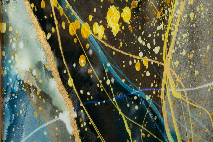 Gold und Schwarz Modernes Glas Wandpaneel