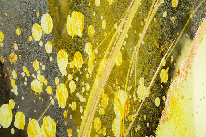 Gold und Schwarz Modernes Glas Wandpaneel