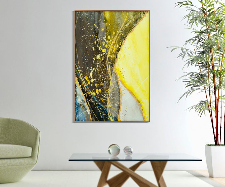 Gold und Schwarz Modernes Glas Wandpaneel
