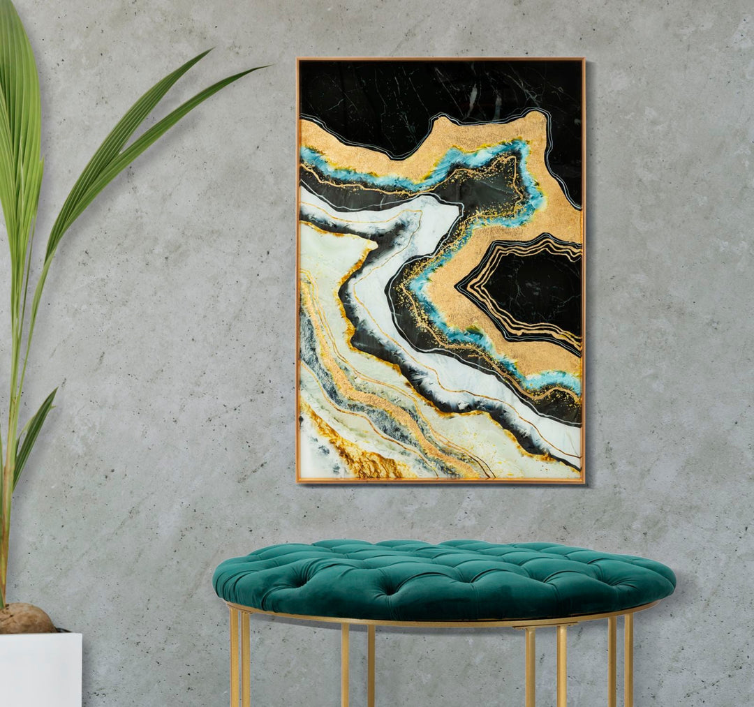Modernes Marmormuster Glaswandpaneel