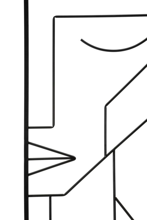 Abstrakte Gesichter aus Metall Wanddekoration 2 Stück Standing Set