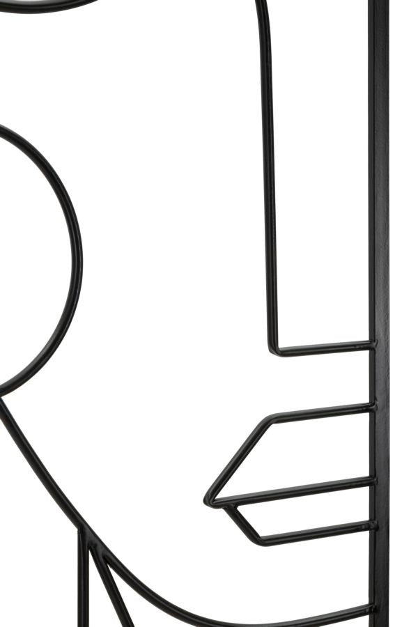 Abstrakte Gesichter aus Metall Wanddekoration 2 Stück Standing Set