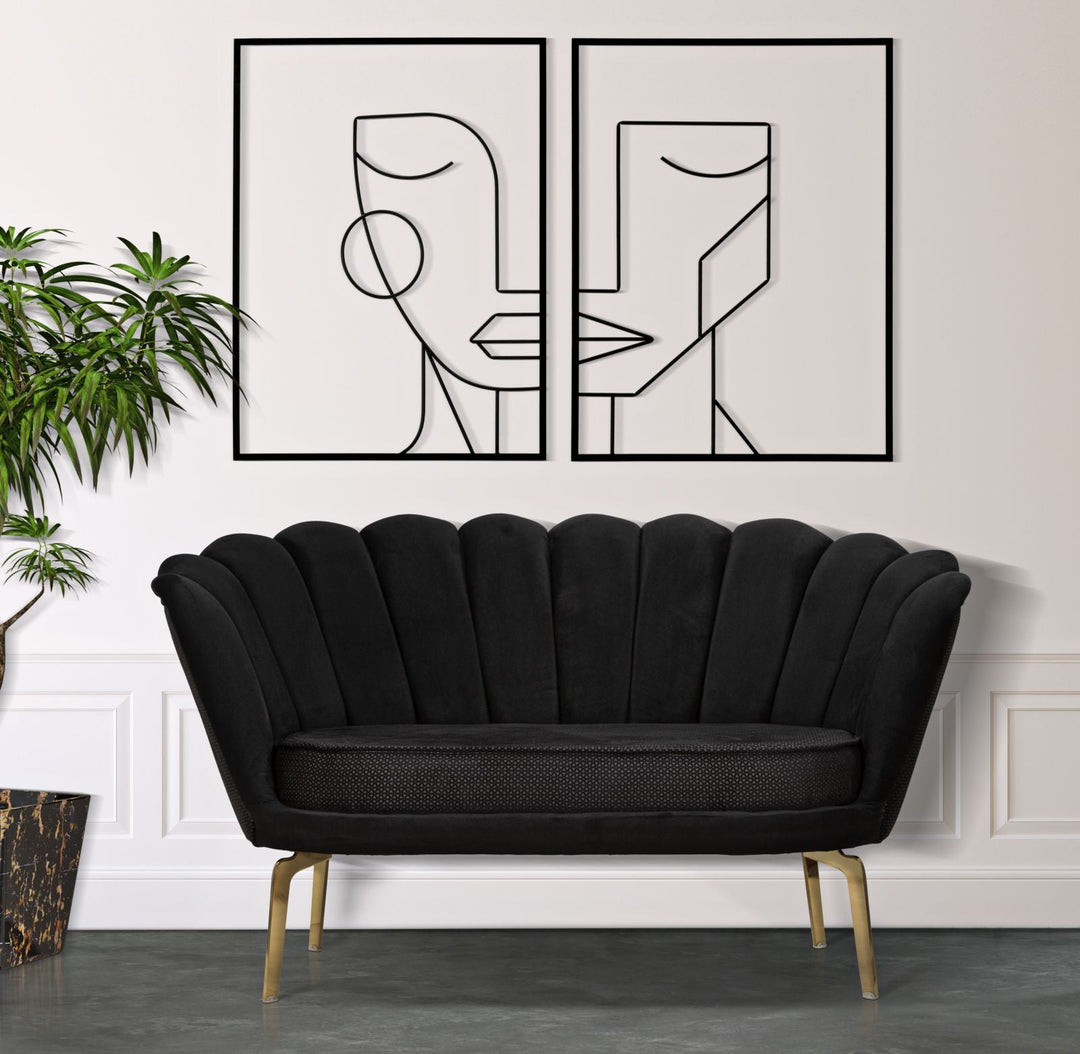 Abstrakte Gesichter aus Metall Wanddekoration 2 Stück Standing Set