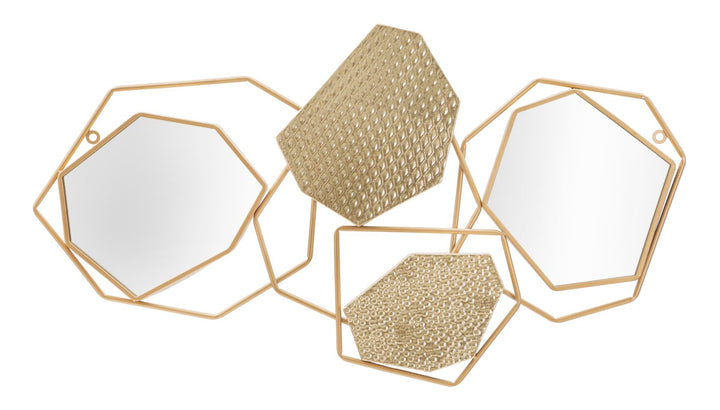 Geometrischer abstrakter Wandspiegel aus Metall