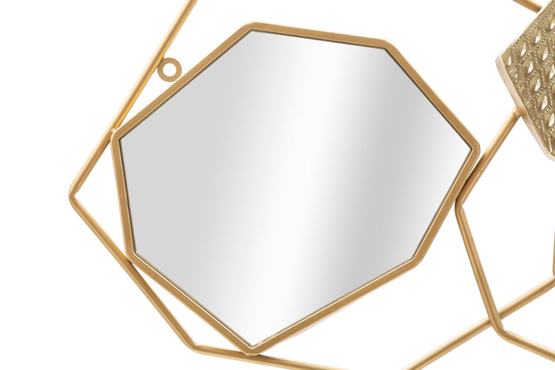Geometrischer abstrakter Wandspiegel aus Metall