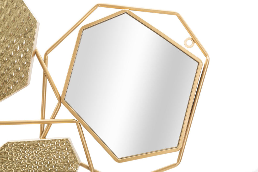 Geometrischer abstrakter Wandspiegel aus Metall