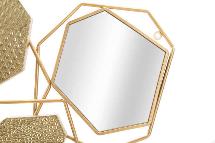 Geometrischer abstrakter Wandspiegel aus Metall