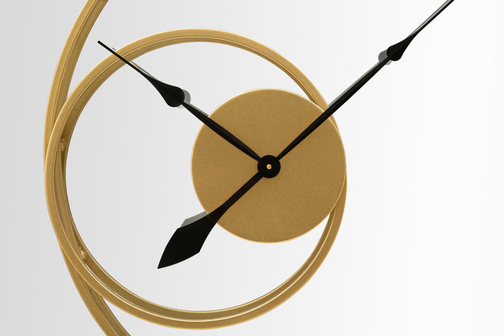 Runde Wanduhr aus Metall mit Spiegelsockel