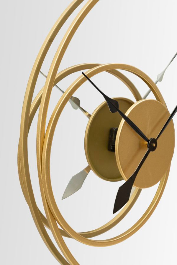 Runde Wanduhr aus Metall mit Spiegelsockel