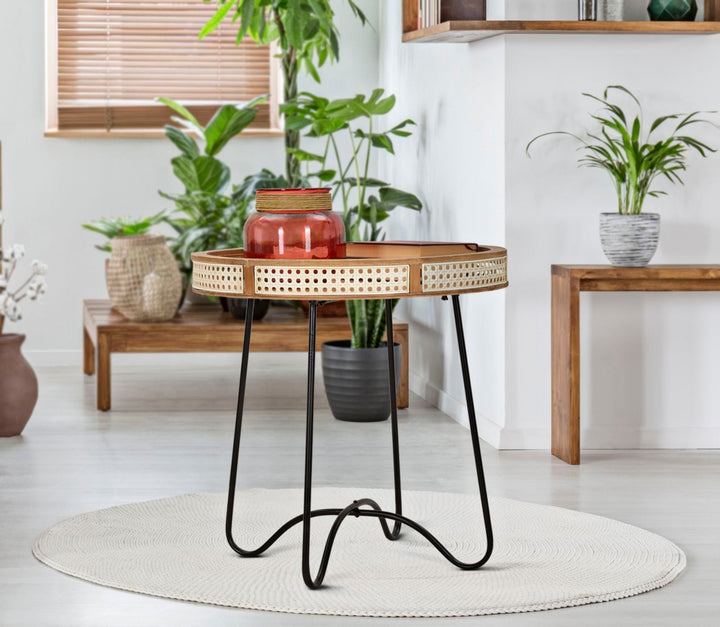 Runder Beistelltisch Mit Goldbeinen Fuji Moderner Akzenttisch