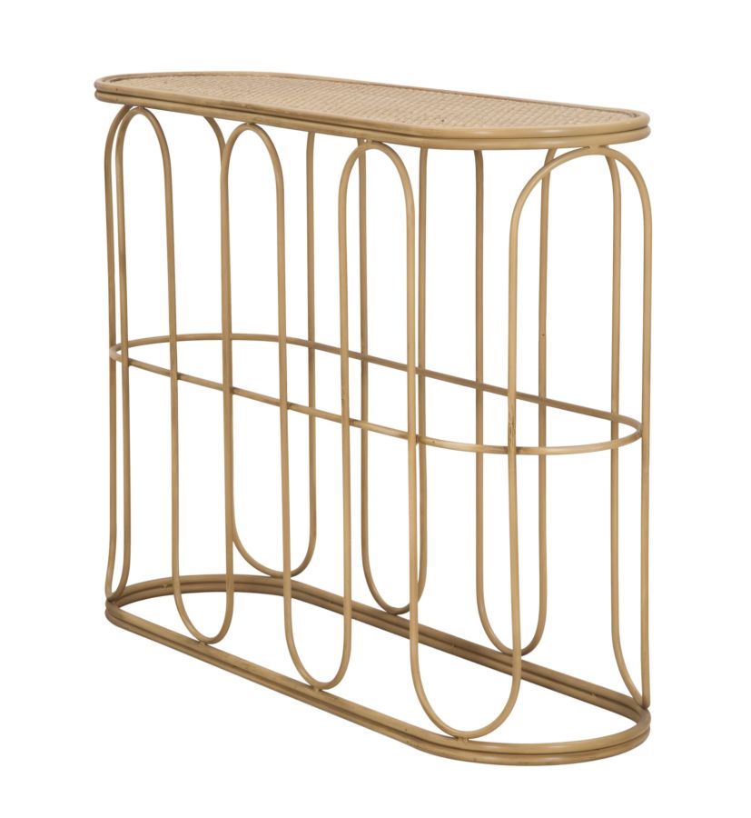 Holz Konsolentisch Lamellendesign Samui Flur