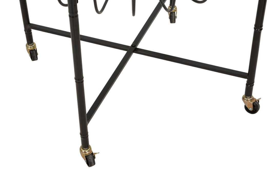 Glas Couchtisch Schwarzer Metallrahmen Cebu Moderner Stil