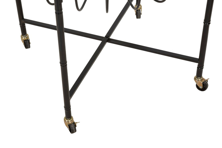 Glas Couchtisch Schwarzer Metallrahmen Cebu Moderner Stil