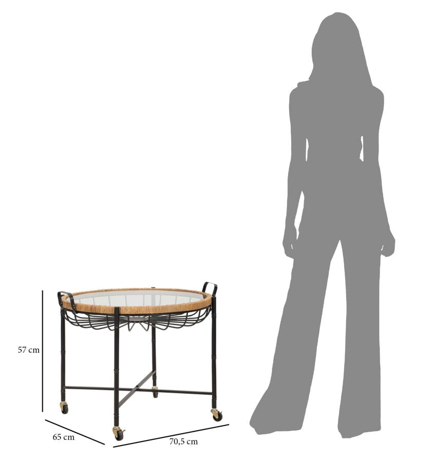 Glas Couchtisch Schwarzer Metallrahmen Cebu Moderner Stil