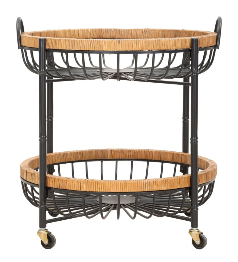 Rattan Servierwagen Mit Doppelablage Cebu