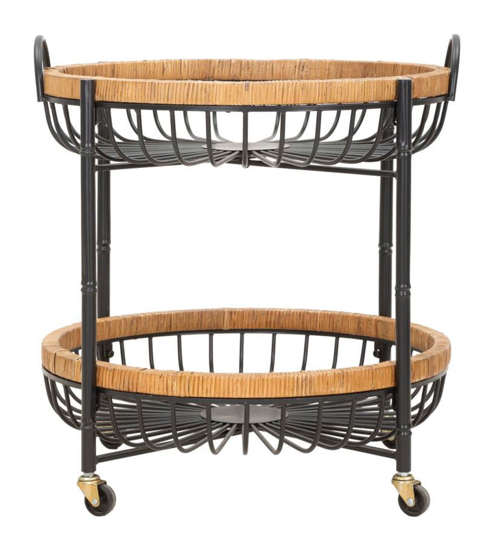 Rattan Servierwagen Mit Doppelablage Cebu