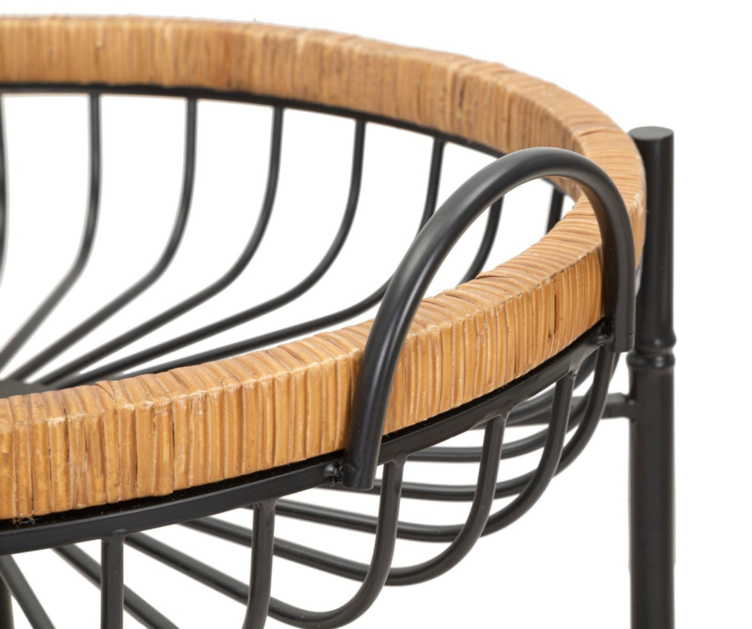 Rattan Servierwagen Mit Doppelablage Cebu