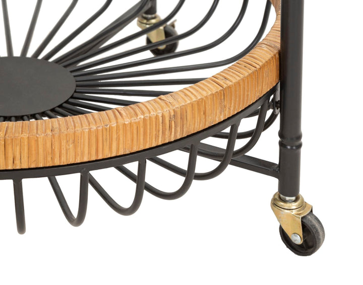 Rattan Servierwagen Mit Doppelablage Cebu