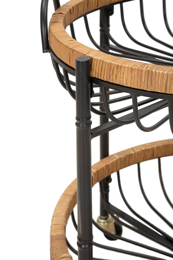 Rattan Servierwagen Mit Doppelablage Cebu
