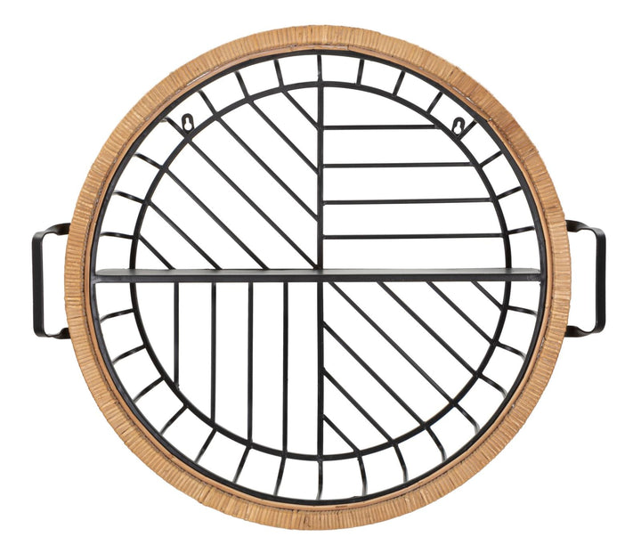 Rundes Wandregal Rattanrahmen Cebu Dekor Ablage