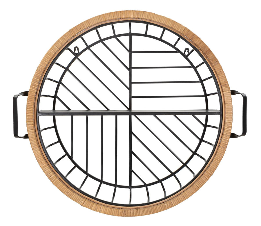 Rundes Wandregal Rattanrahmen Cebu Dekor Ablage