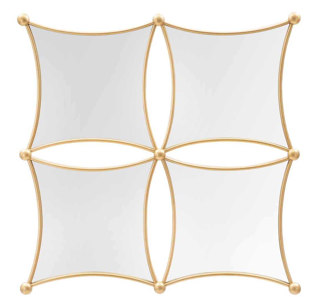 Metall 4 kleine quadratische Wandspiegel