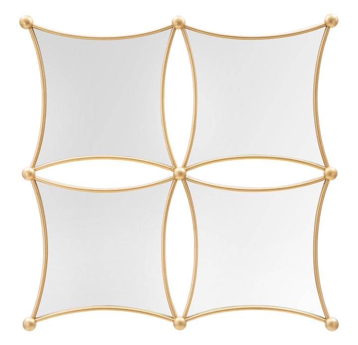 Metall 4 kleine quadratische Wandspiegel