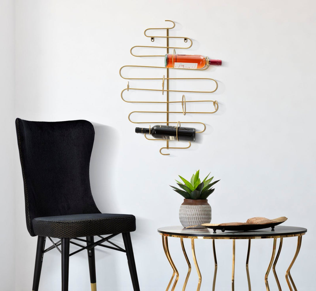 Wandflaschenhalter aus Goldmetall