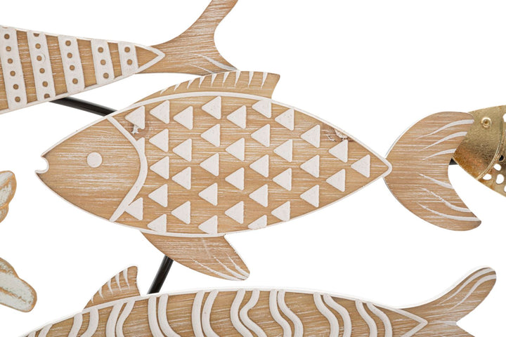Metall und Holz Fisch Fisch Wanddekoration