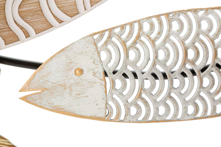 Metall und Holz Fisch Fisch Wanddekoration