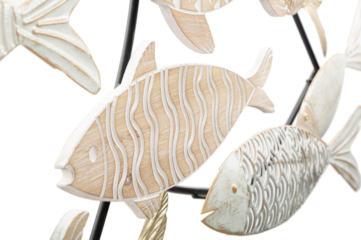Metall und Holz Fisch Fisch Wanddekoration