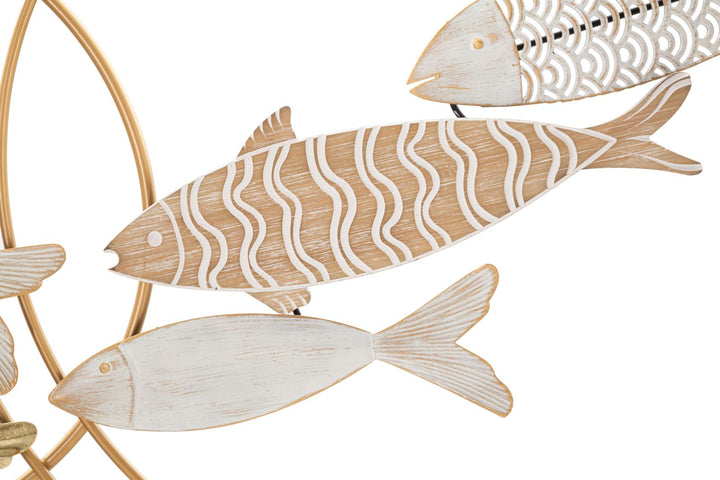 Metall und Holz Fisch Fisch Wanddekoration