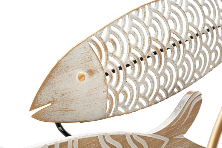 Metall und Holz Fisch Fisch Wanddekoration