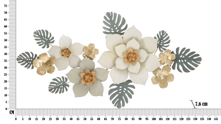 Tropische Blumen und Blattmuster Wanddekoration