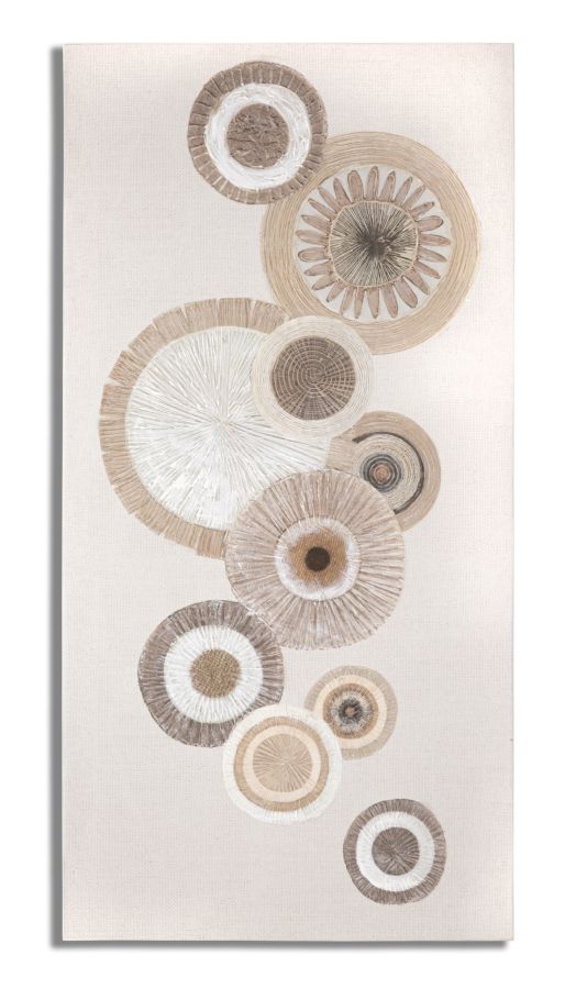 Beige Geometrische Kreise Gemälde