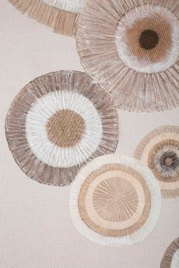 Beige Geometrische Kreise Gemälde