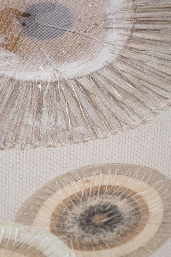 Beige Geometrische Kreise Gemälde