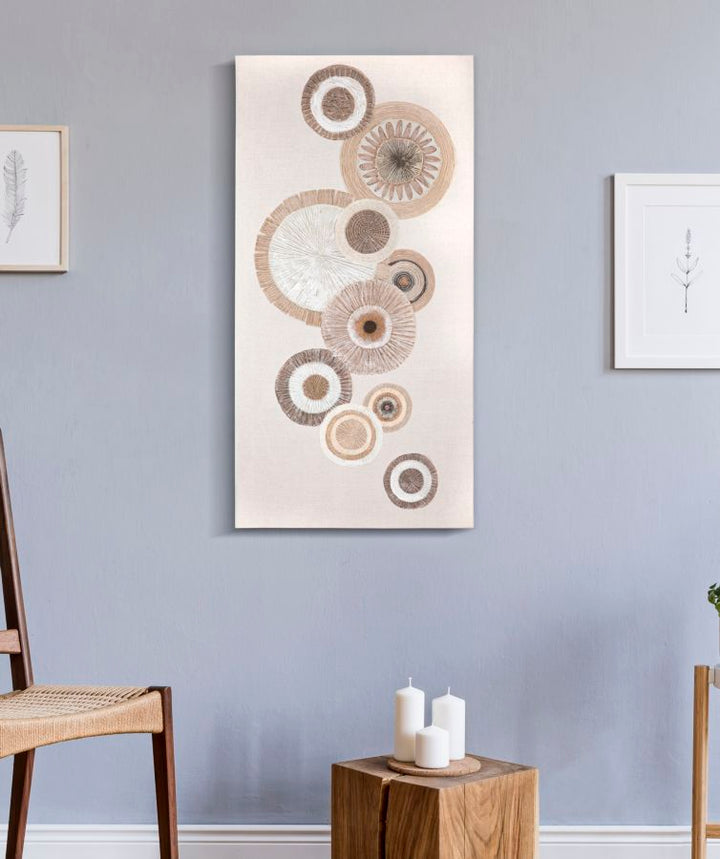 Beige Geometrische Kreise Gemälde