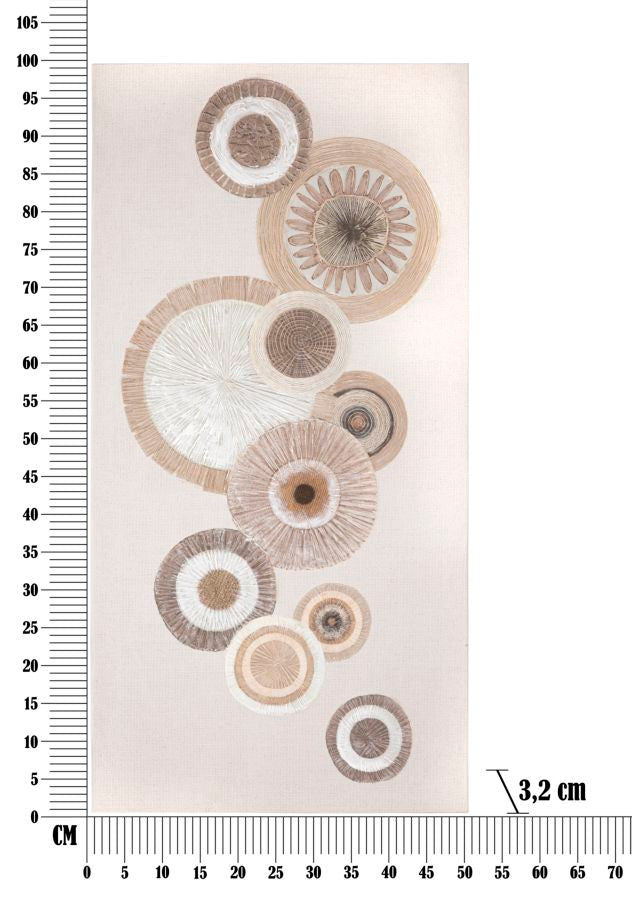 Beige Geometrische Kreise Gemälde