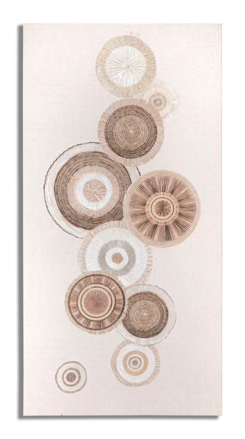 Beige Geometrische Kreise Gemälde