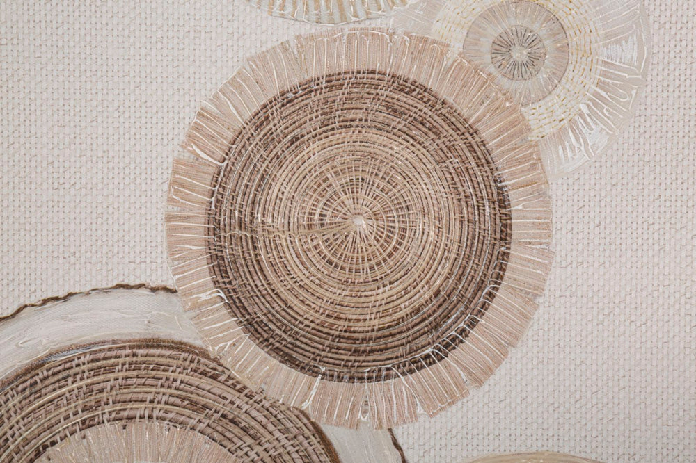Beige Geometrische Kreise Gemälde