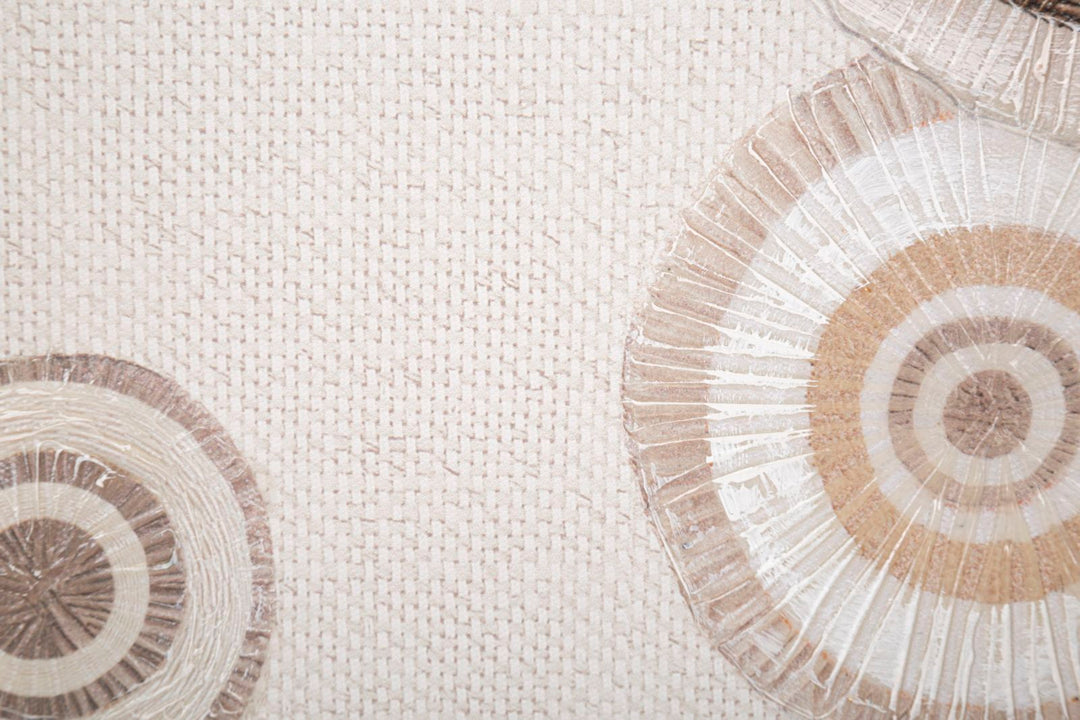 Beige Geometrische Kreise Gemälde