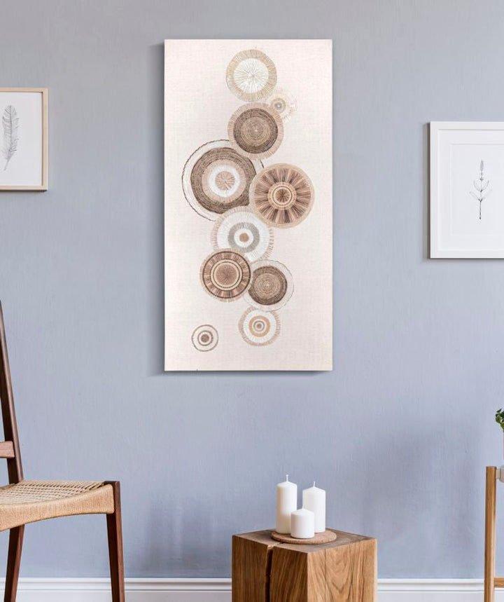 Beige Geometrische Kreise Gemälde