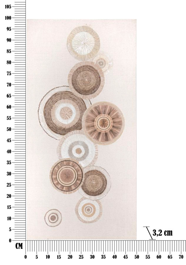 Beige Geometrische Kreise Gemälde