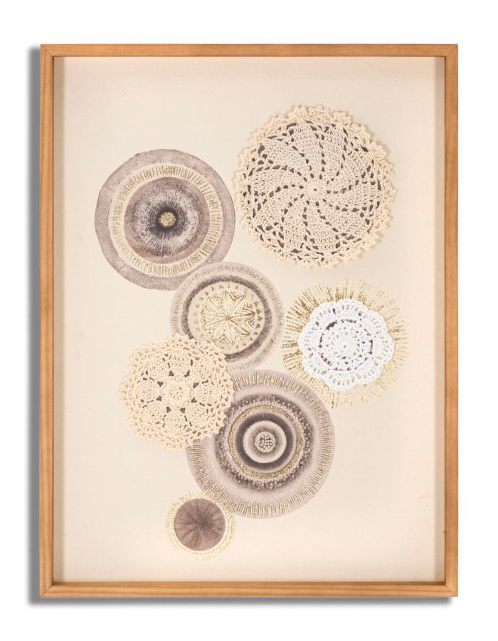 Beige Geometrische Kreise Gemälde