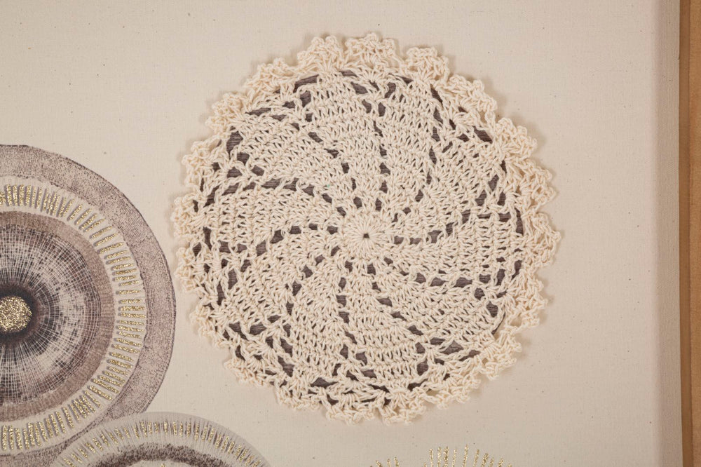 Beige Geometrische Kreise Gemälde