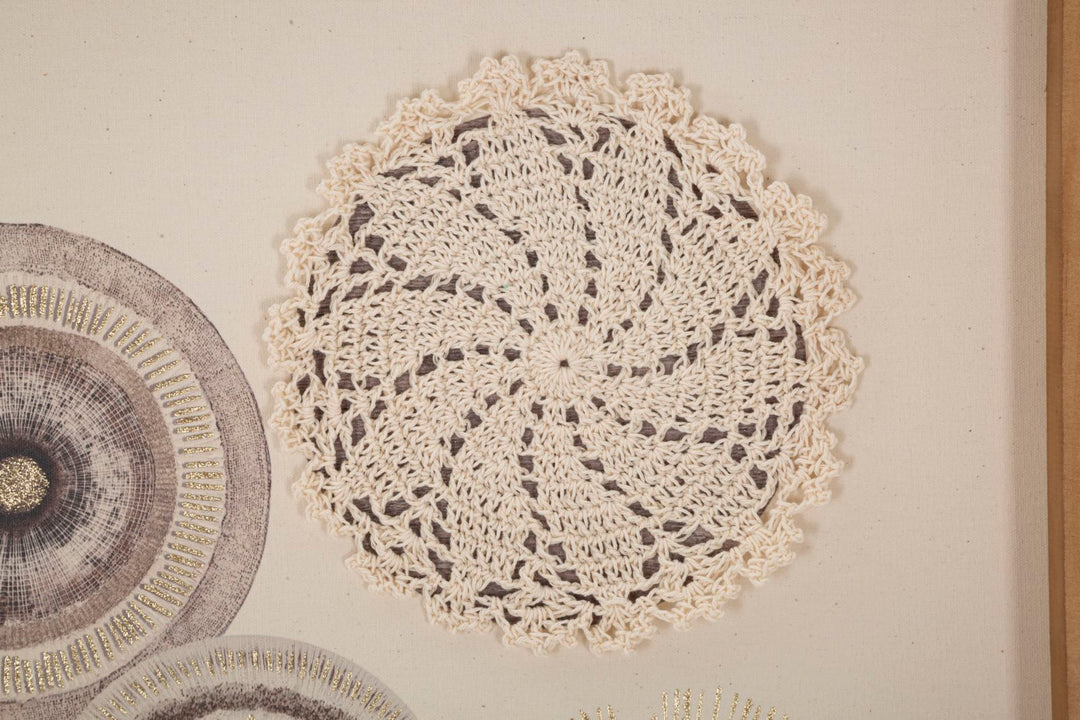 Beige Geometrische Kreise Gemälde
